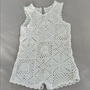Zara Toddler Girl White Crochet Romper 4T